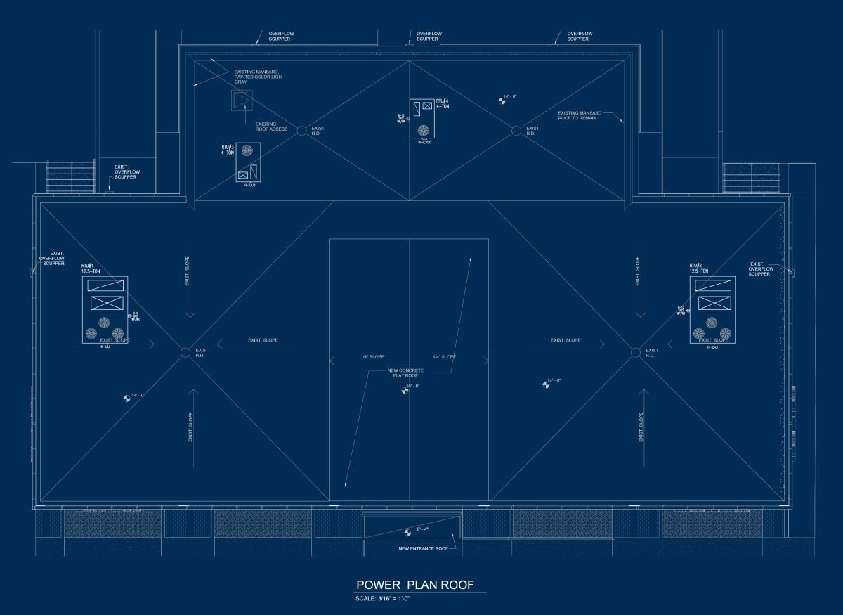 Automotive Retail Showroom – Roof Power Plan
