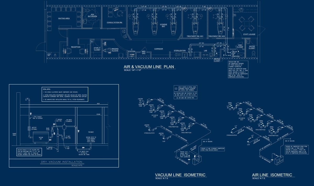 Dental Clinic – Vacuum and Air Compressor Plan